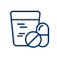 Pills and container icon illustration